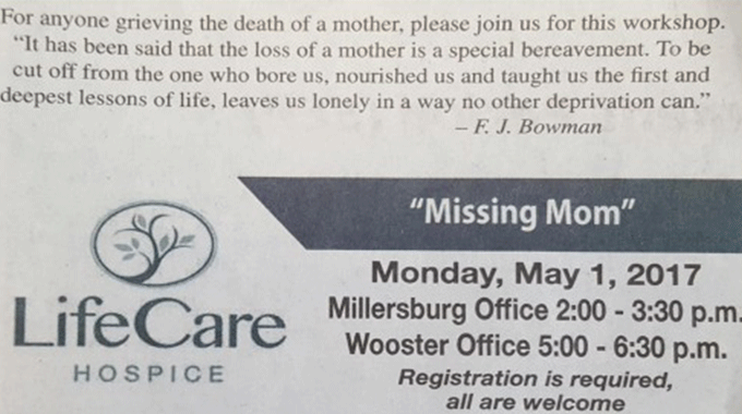 Missing Mom Advertisement